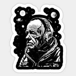 Old man and the Stars Sticker